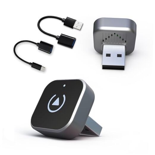 2025 Upgraded 2-in-1 Wireless CarPlay Adapter / Android Auto Dongle, 5.8GHz