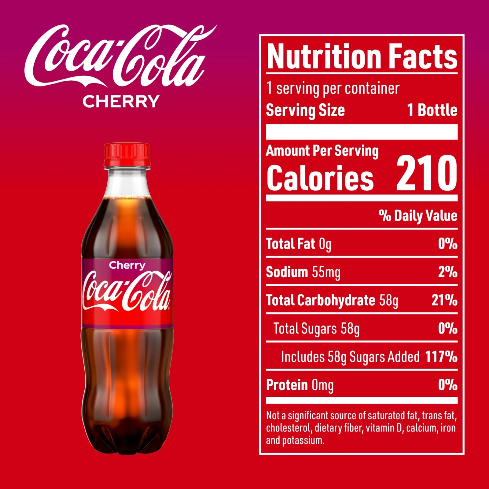 Coca-Cola Coke Cherry Soda, 16.9 fl oz, 6 Pack