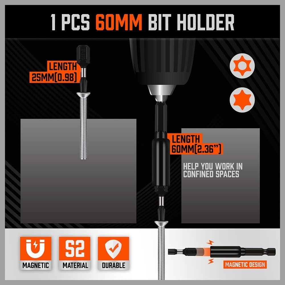 Professional 15-Piece Tamper-Proof Torx Bit Set - Designed for Impact Drivers