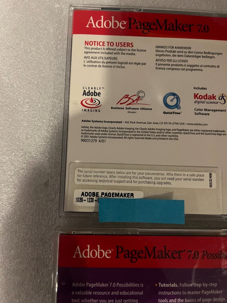 Adobe PageMaker 7.0 Education Upgrade (2-CD Set) for Win w/ Key & Possibilities