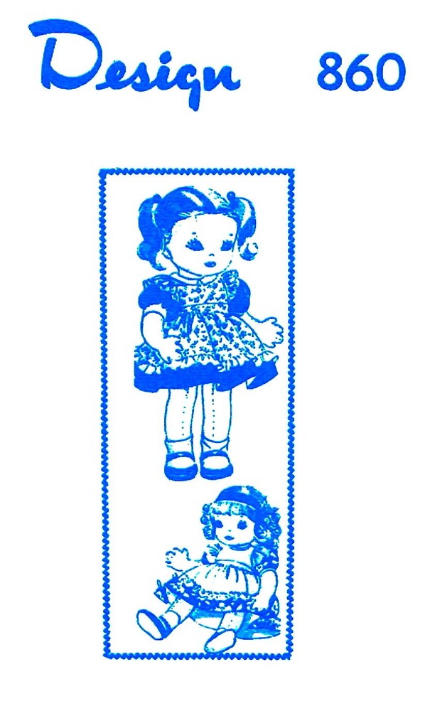 14" Rag Doll Pattern Mail Order Design 860 & WARDROBE