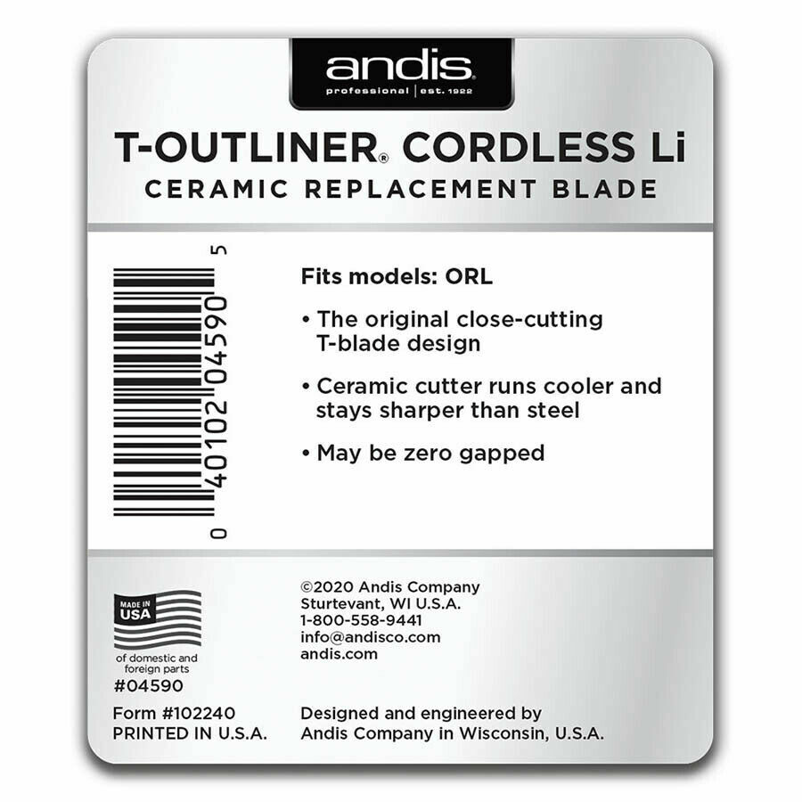 Andis T-Outliner Cordless LI Ceramic Blade #4590