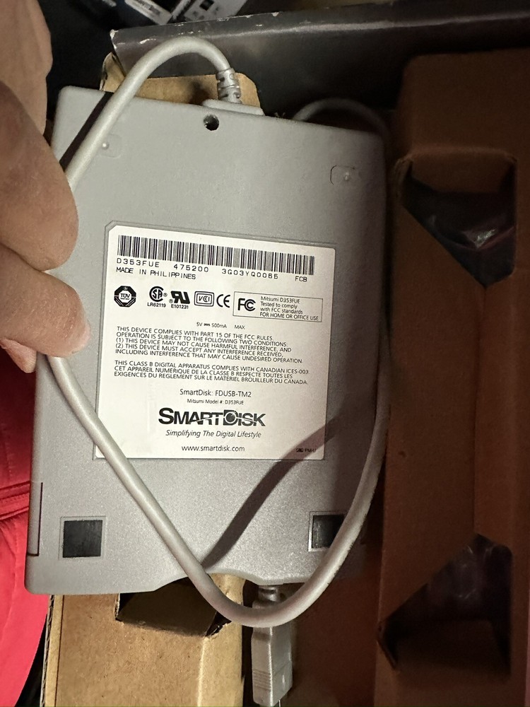 SmartDisk High Speed 2x USB External Floppy Disk Drive Titanium Edition WIN MAC