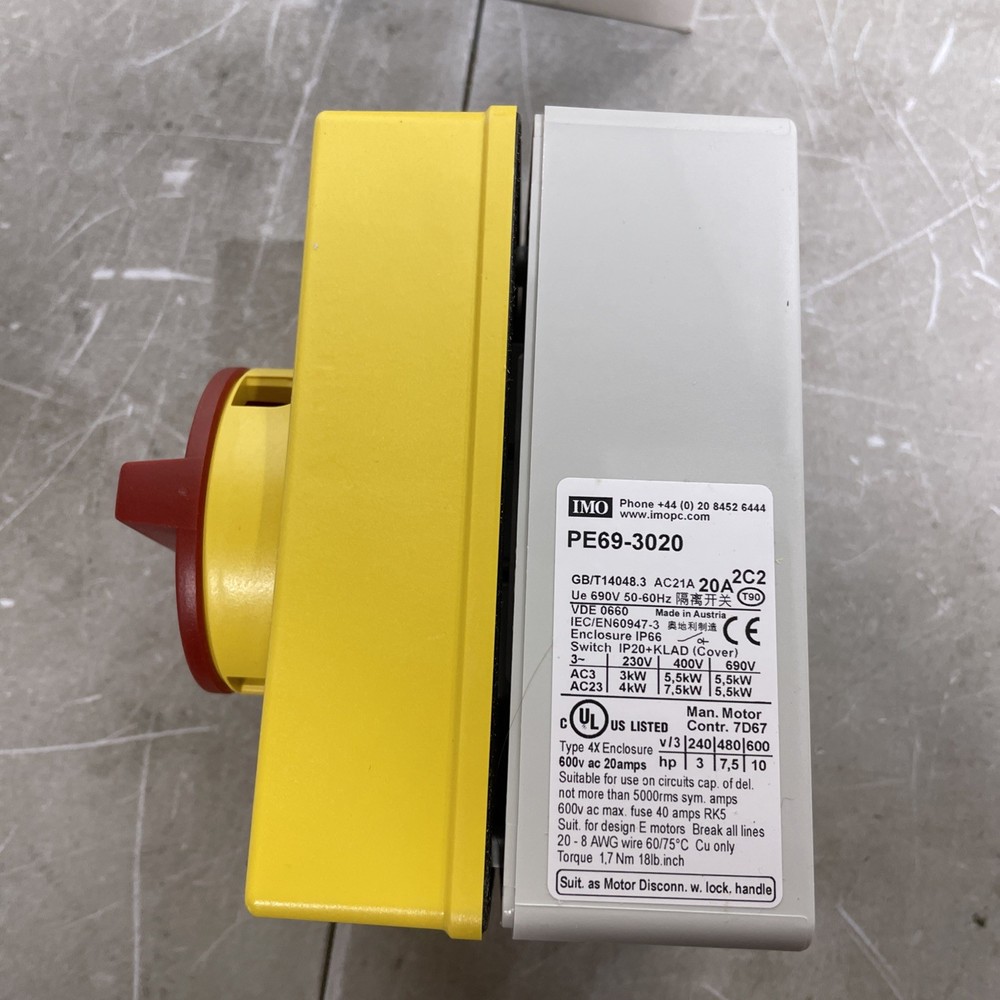 IMO PE69-3020 Main Switch/Emergency Off Function
