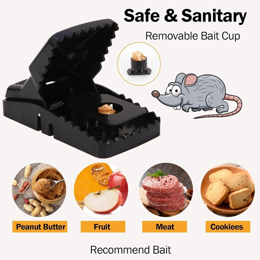 Professional Quality Rat Traps - 6 Pack, Easy Setup & Safe No-Touch Trick