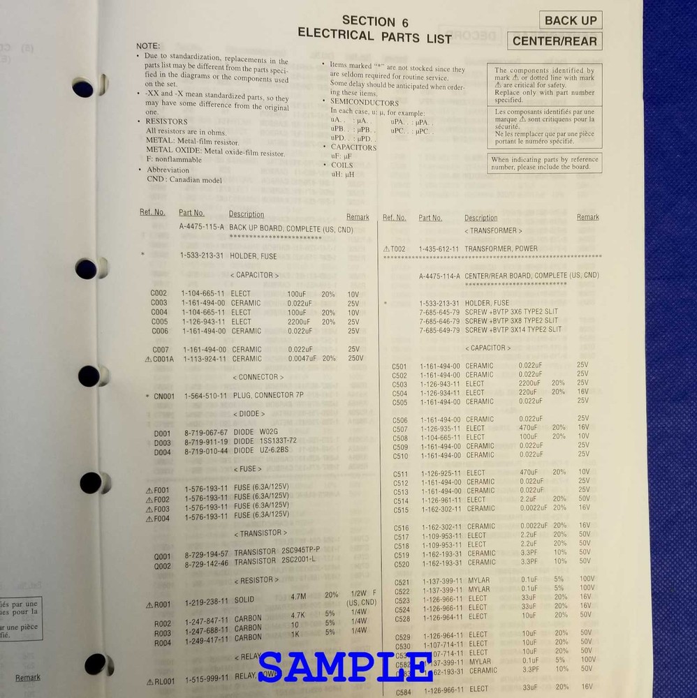SONY D-E440 D-E441 D-E441SR D-E443 D-E445 Service Manual Original Paper OEM Repa