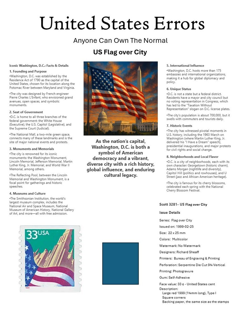 Centsational Custom Presentation Panel For Error SN 3281 - 8.5” X 11”