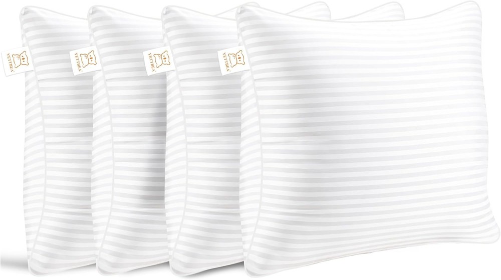 Pillow Insert Set of 4, Soft Virgin Microfiber Square Throw Pillow Inserts for