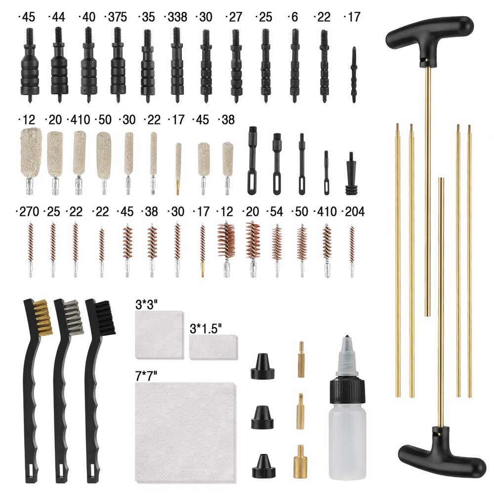 Universal Gun Cleaning Kit for Shotgun Rifle Pistol Muzzleloader for any Caliber