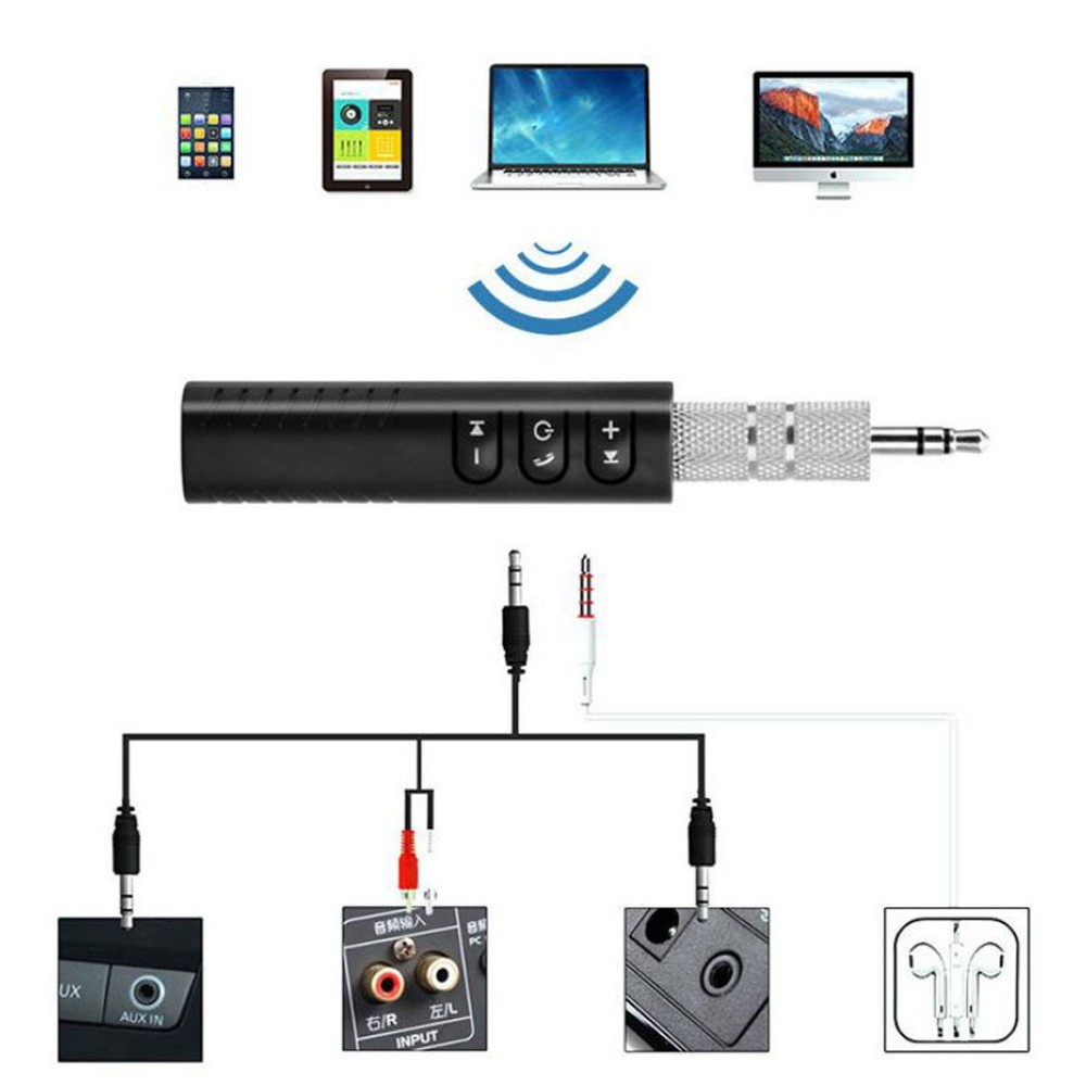 3.5mm Wireless Bluetooth Receiver AUX Audio Stereo Music Hands Free Car Adapter