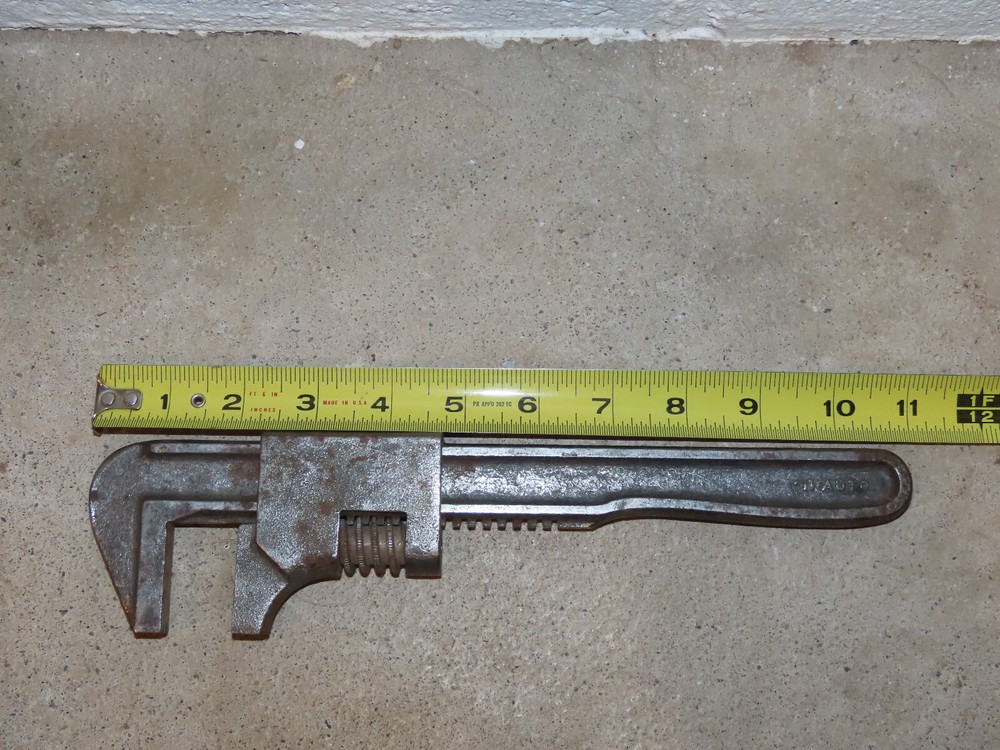 Vintage 11" Auto Monkey Pipe Wrench Adjustable Hand Tool Engine