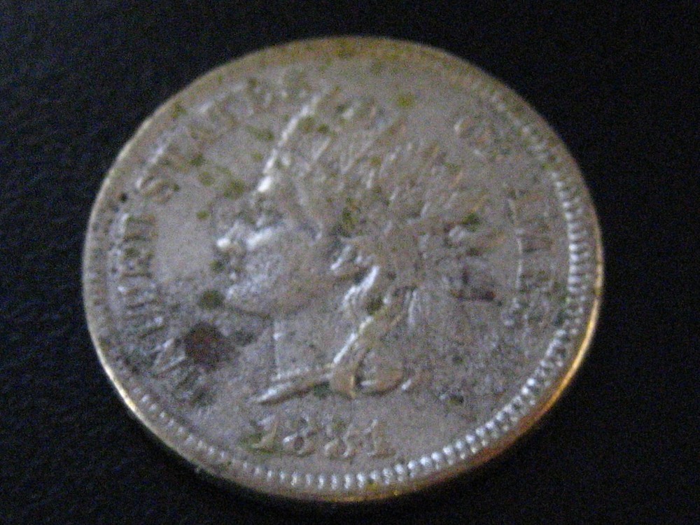 1881 Indian Head Cent XF Damaged