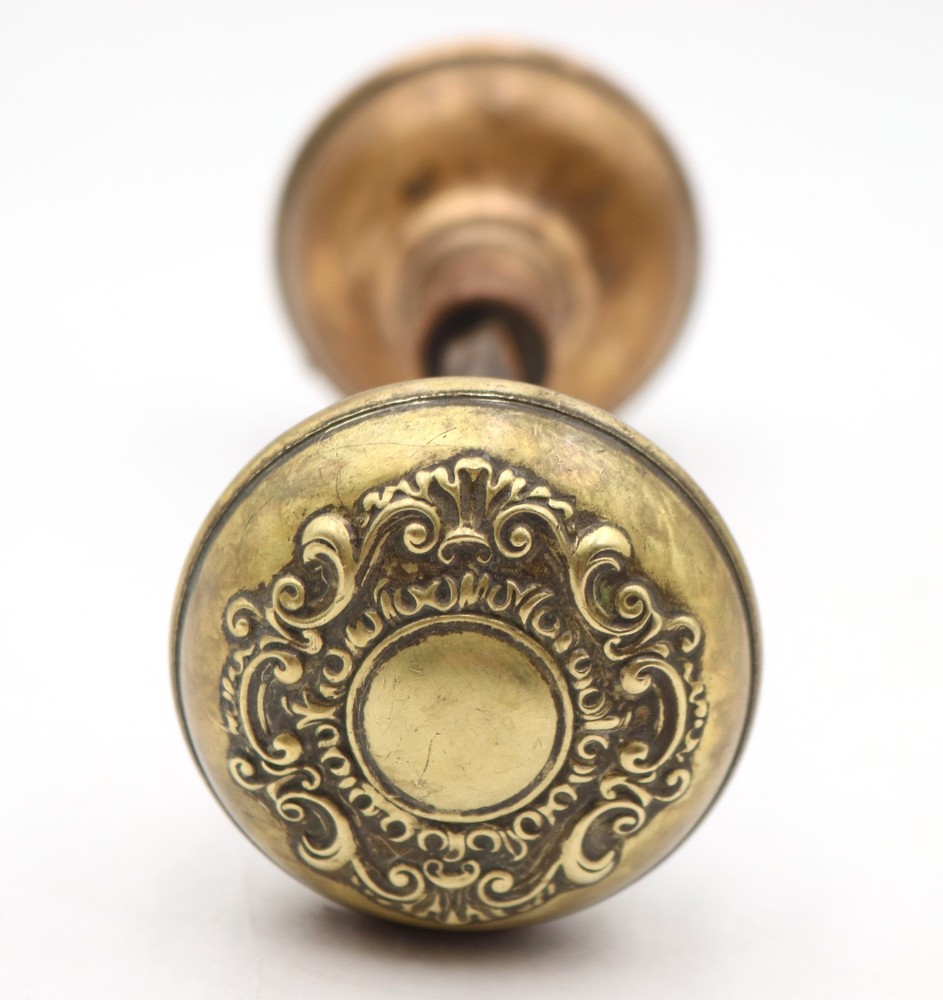 1900s Antique Corbin Votaire Brass Passage Door Knobs