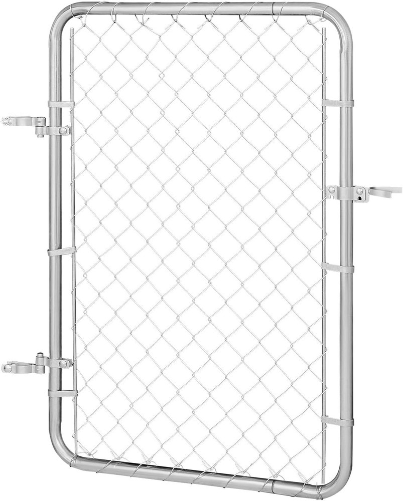 Adjustable Chain Link Fence Gate 32x46" Rust-Resistant Galvanized Yard Security