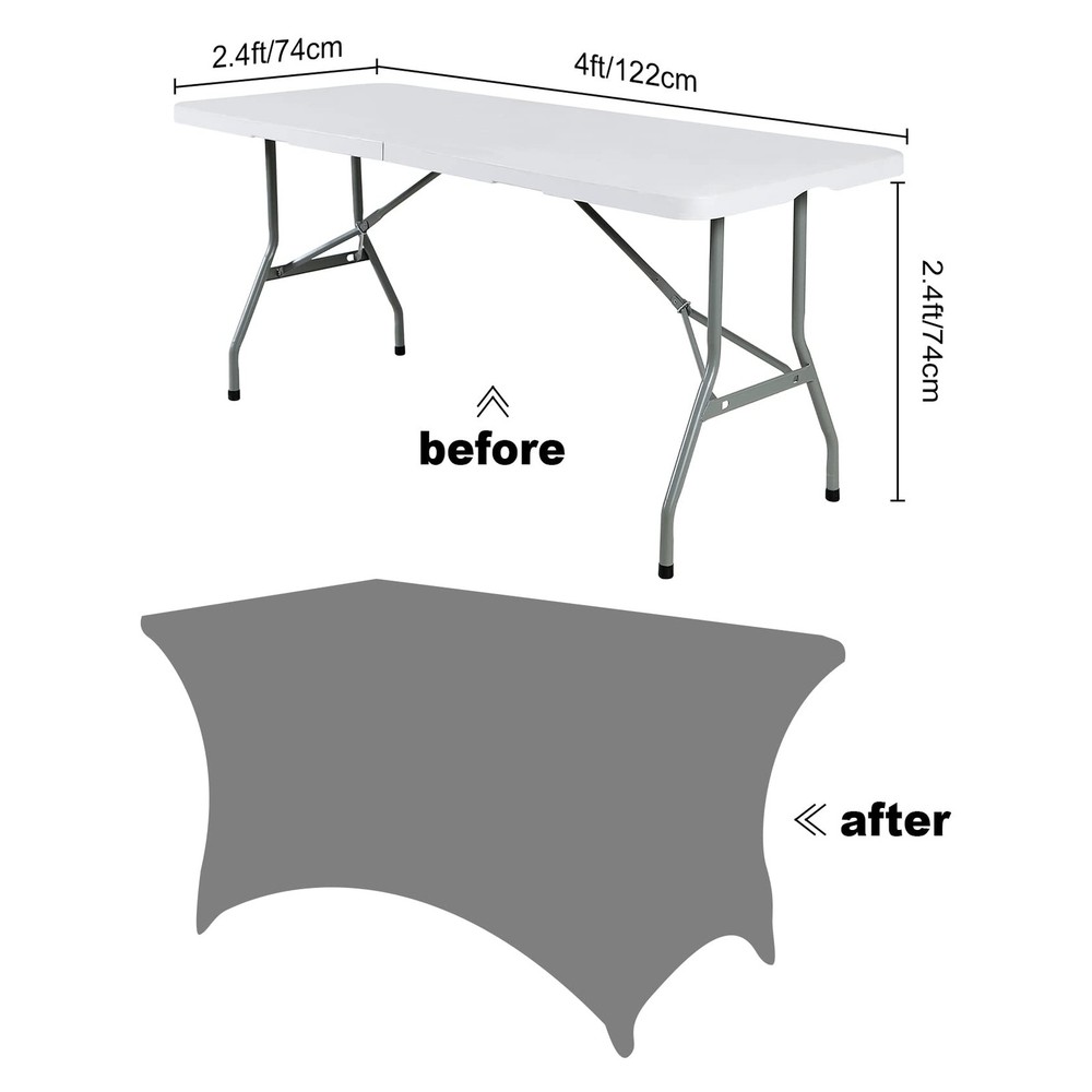 Waterproof Spandex Table Cover for 4FT Table Universal Fitted Stretch Tablecl...