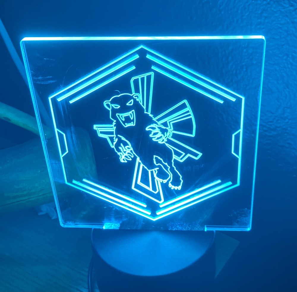 LED Battletech Etched Lamp with Clan Logos