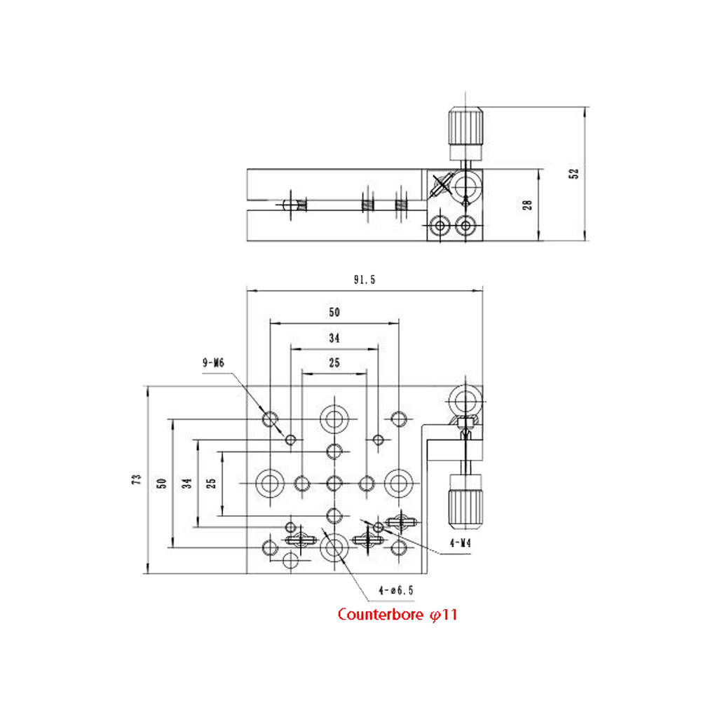 Rotary Tilt Table Thread Secondary Angle Stage Optical Rotation Angle Platform