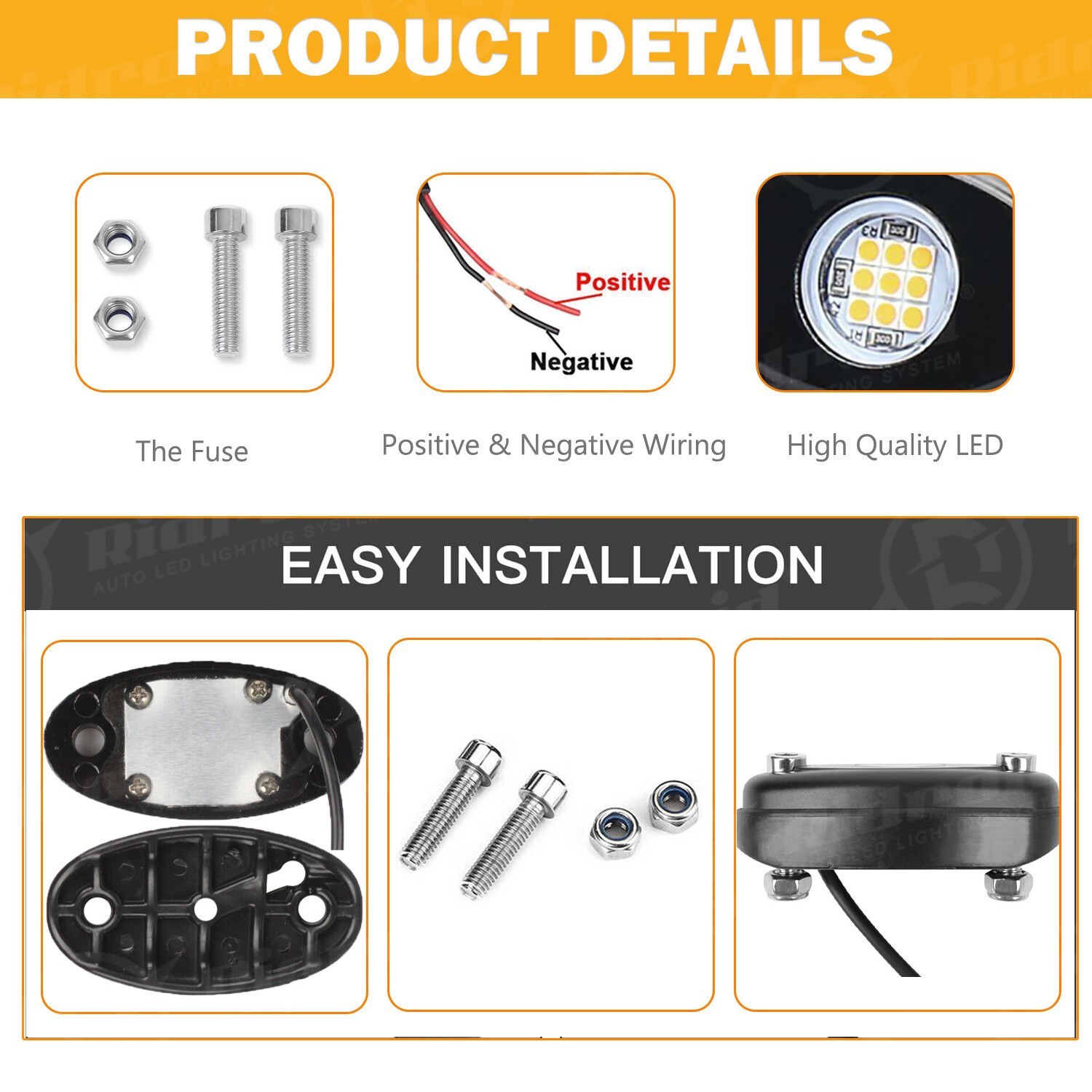 8X White LED Rock Lights Underbody Trail Rig Glow Lamp Offroad SUV Pickup Truck