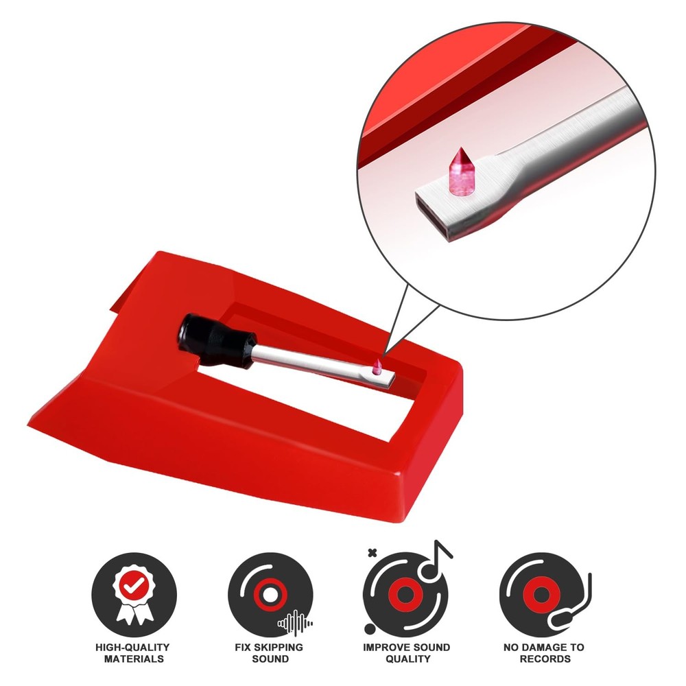 4 PCS Record Player Needle, JUKFITA Ruby Turnable Stylus Replacement for...