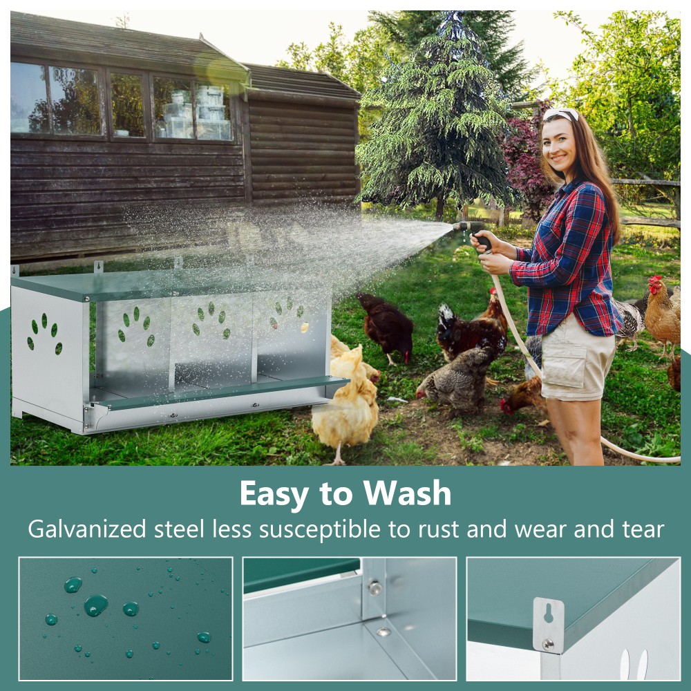 3/4/6/8 Room Nesting Boxes for Chicken, Galvanized steel Nesting Boxes for Hens