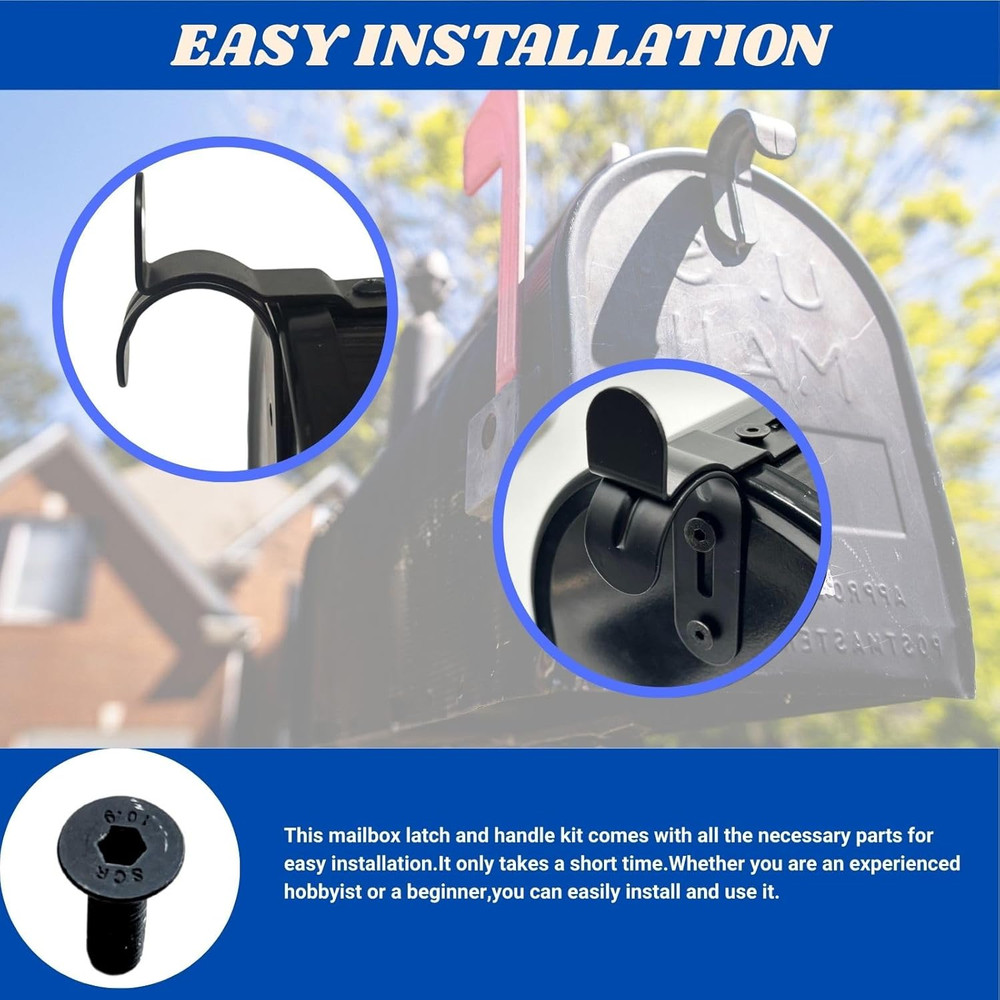 Mailbox Latch and Handle Kit, Thickened Mailbox Latch Replacement Set Easy Insta
