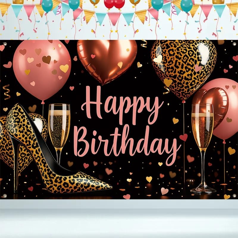 ActFirst Happy Birthday Backdrop, 71 x 43 inches, Polyester Material, Wall Decor