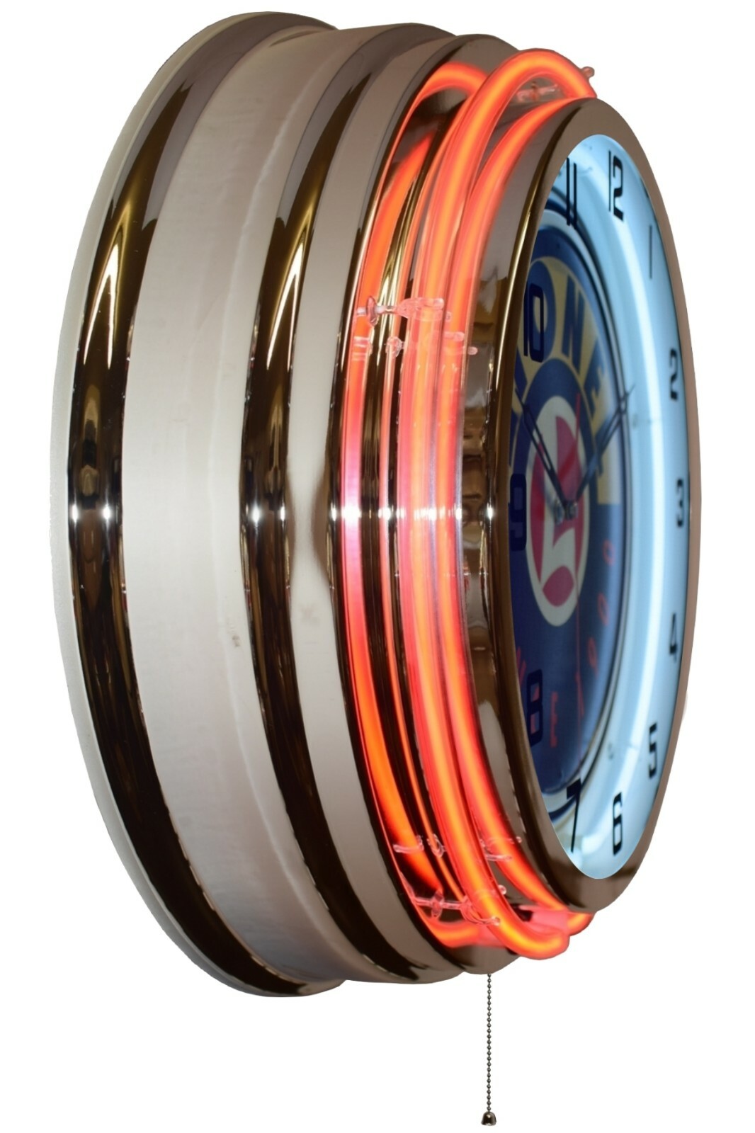 19" Lionel Trains Since 1900 Sign Double Neon Clock Game Room Decor (Orange)