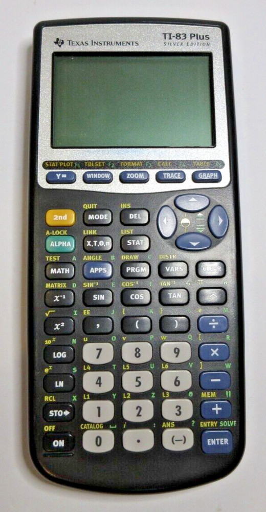 Texas Instruments TI-83 Plus Silver Edition Graphing Calculator & Cover UNTESTED
