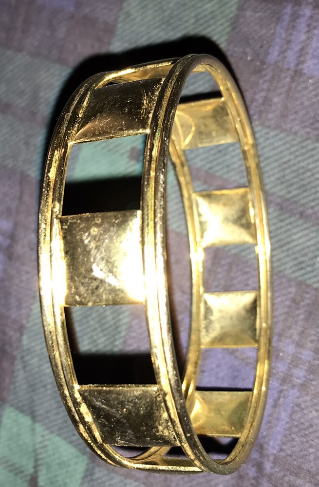 Vtg Unbranded Brass Bangle Bracelet