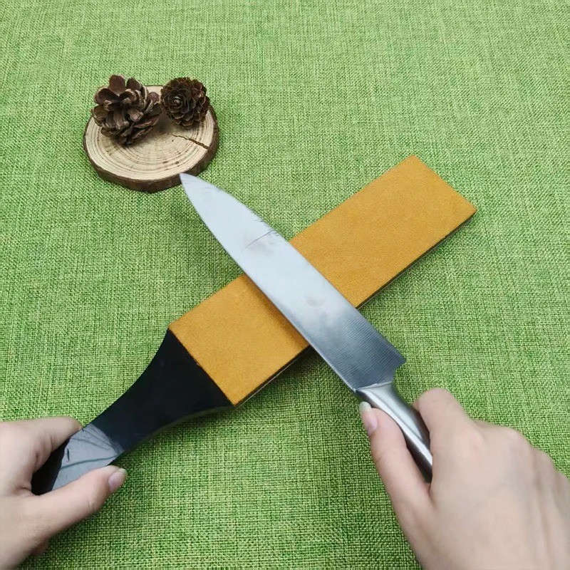 Double Sided Leather Strop Paddle Compound Knife Kit Sharpener Honing