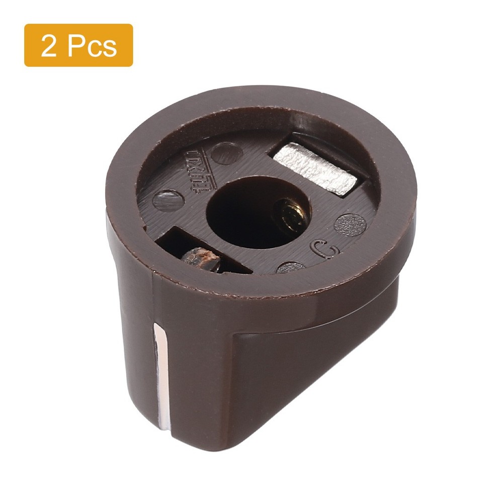 2Pcs 6.4mm Shaft Hole Pedal Knobs Pointer Control Knobs with Set Screw Coffee