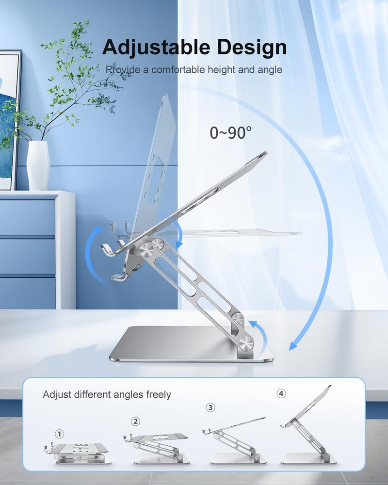 Adjustable Laptop Stand Ergonomic Computer Riser Aluminum Laptop Stand for De...