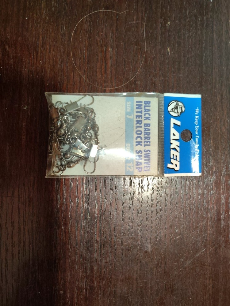 Laker Black Barrel Swivel Interlock Snap Size 7 Quantity 12