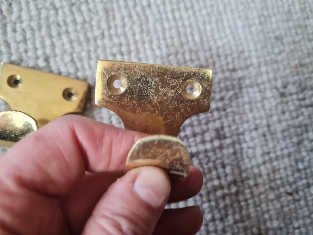 2 x Vintage Brass Sash Window handle pulls