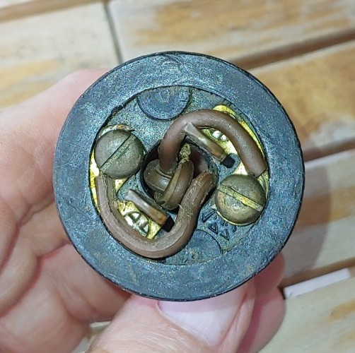 Original 1940's ROUND 2-PRONG AC PLUG