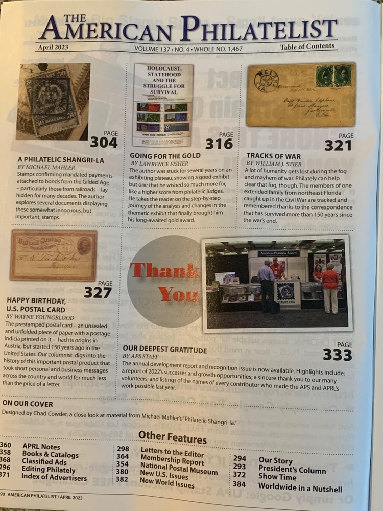 American Philatelist Magazine 2023, April