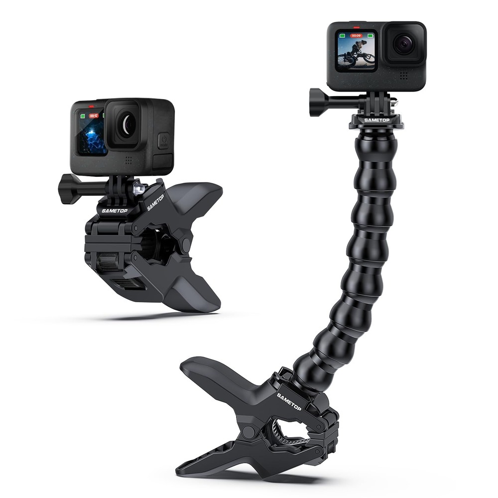 Sametop Jaws Flex Clamp Clip Mount Gooseneck Mounts Compatible Medium, Black