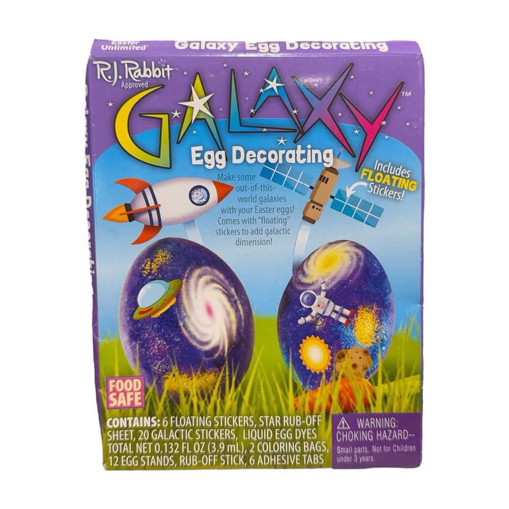 Galaxy Easter Egg Decorating Kit Multicolor Galactic Floating Stickers Stands