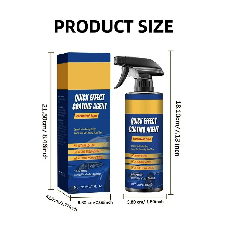 Quick Effect Coating Agent Set Bottle Spray + Scrub + Towel (120mL) 4oz