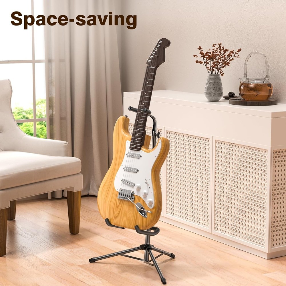 Guitar Stand, 2 Pack Height Adjustable Foldable Guitar Stand with Secure Supp...