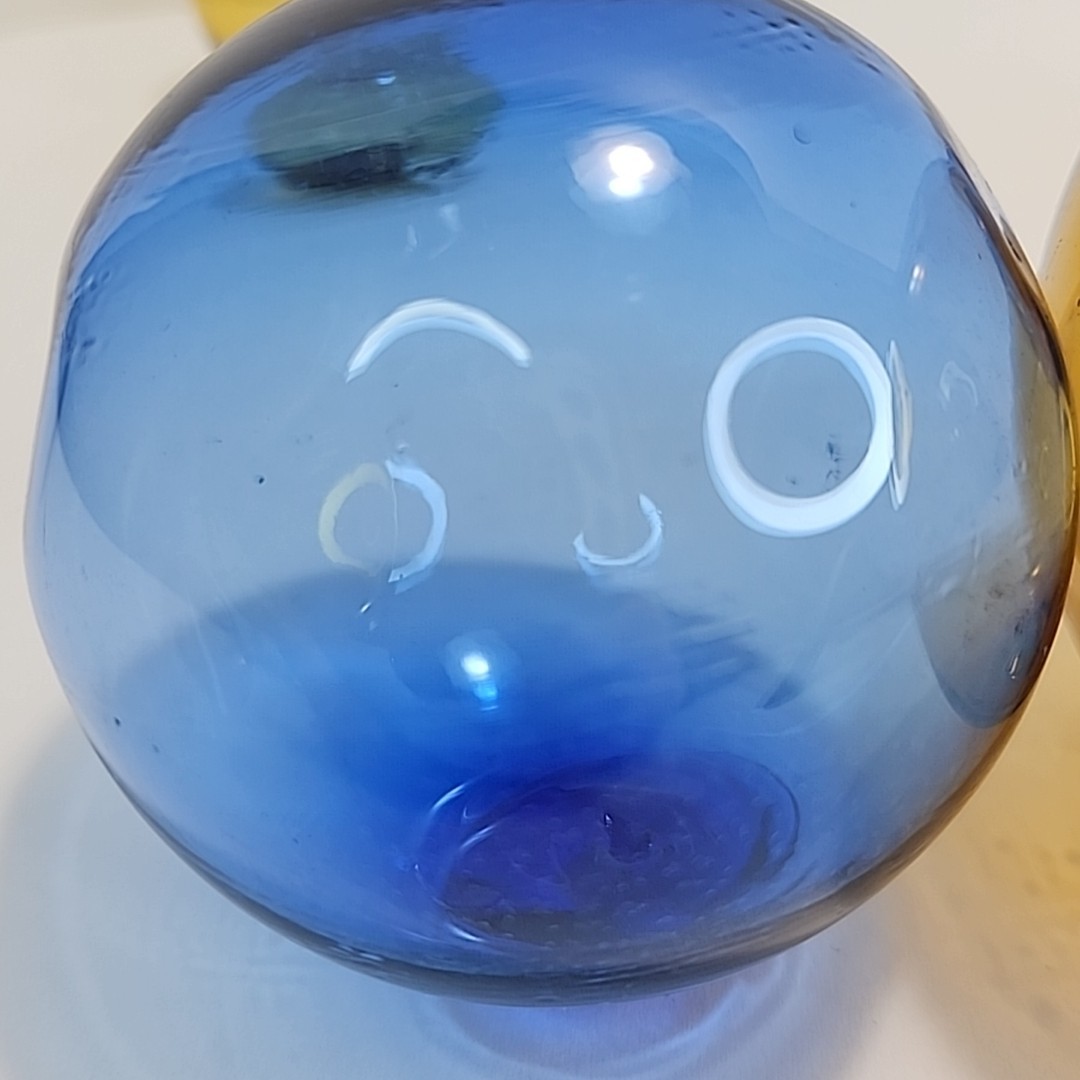 Vintage Japanese Fish Net Floats Hand Blown Glass Lot of 4