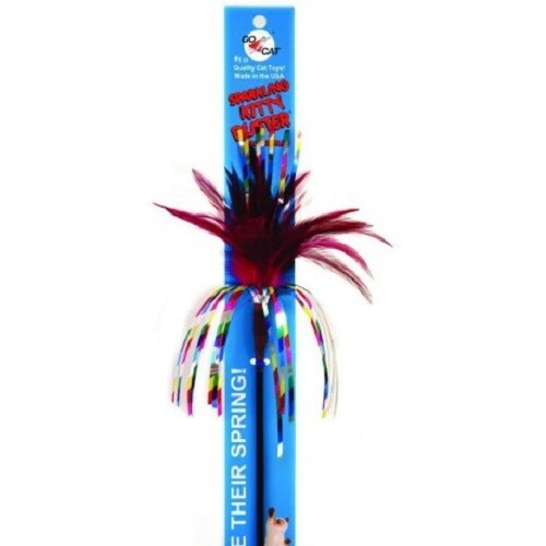 GO CAT SPARKLING KITTY DUSTER LONG 36" INTERACTIVE TOY TEASER 5 COUNT