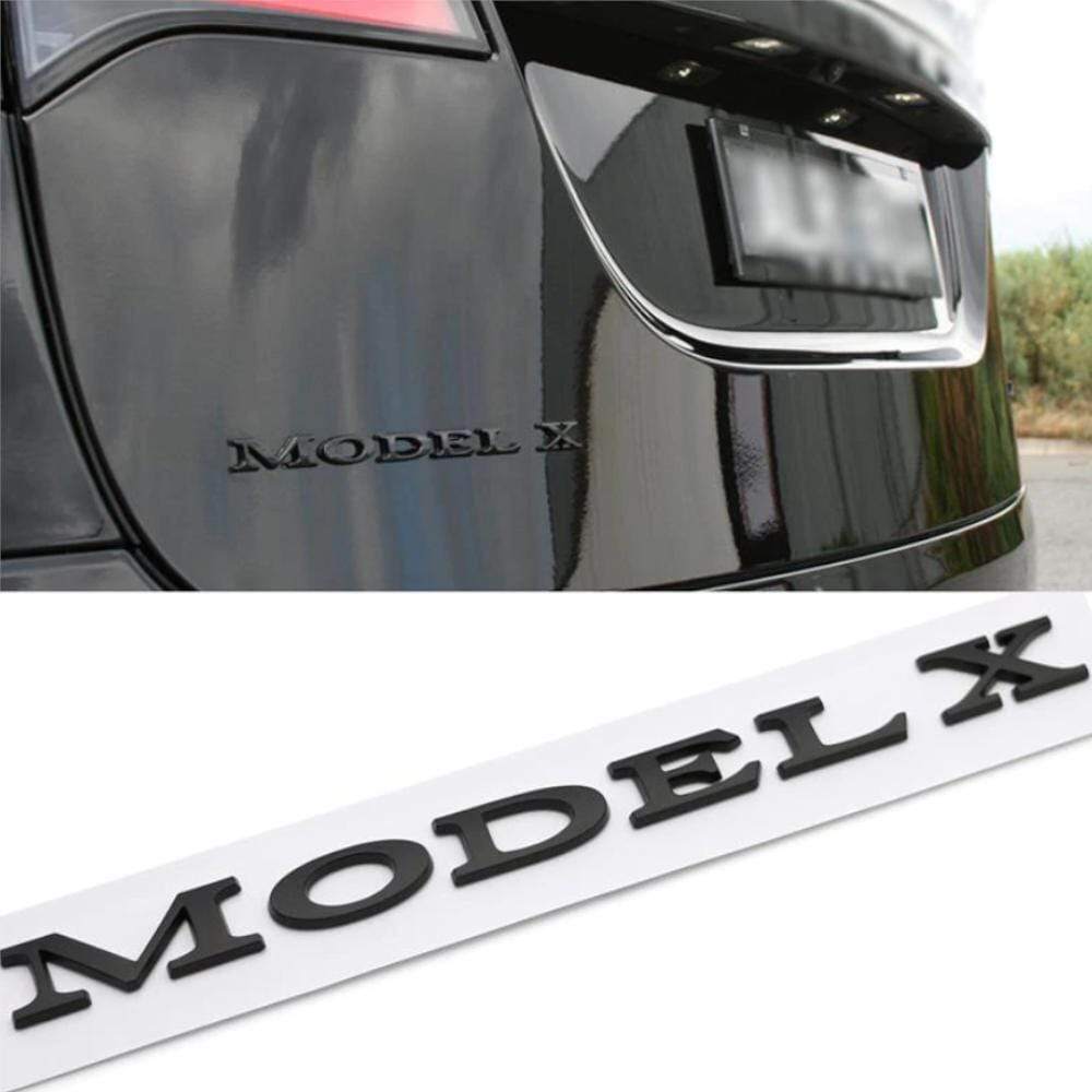 Tesla Model X Emblem Badge, ABS, Matte Black, 2016-2024
