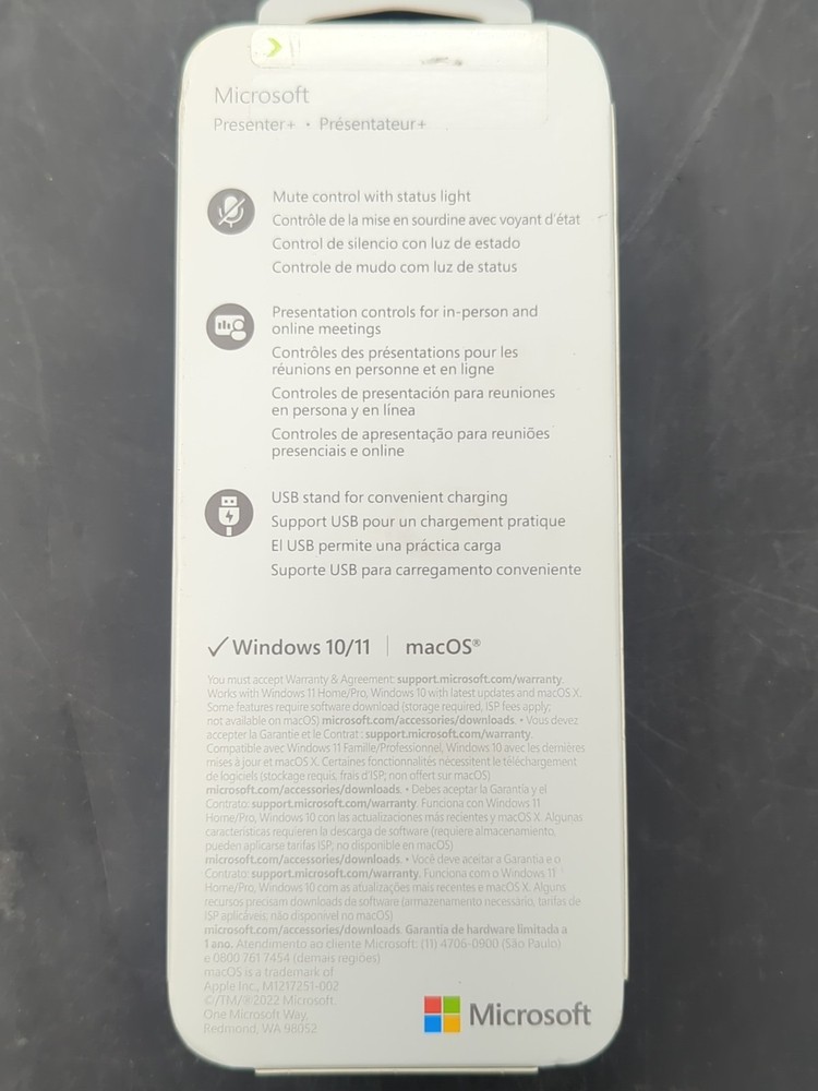 Microsoft Presenter+ 2023: Presentation Controls: Mute Control: USB Stand