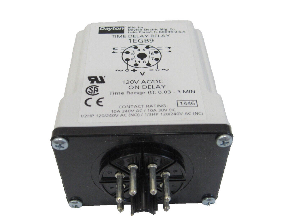 NEW DAYTON 1EGB9 TIME DELAY RELAY 120V AC/DC