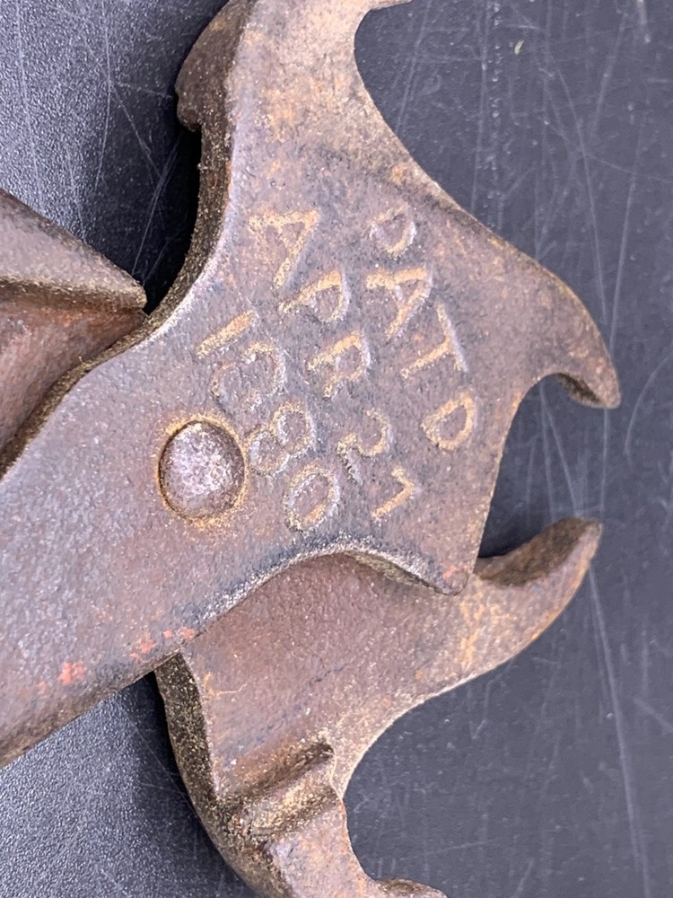 Early patent 1880 Hog ring pliers