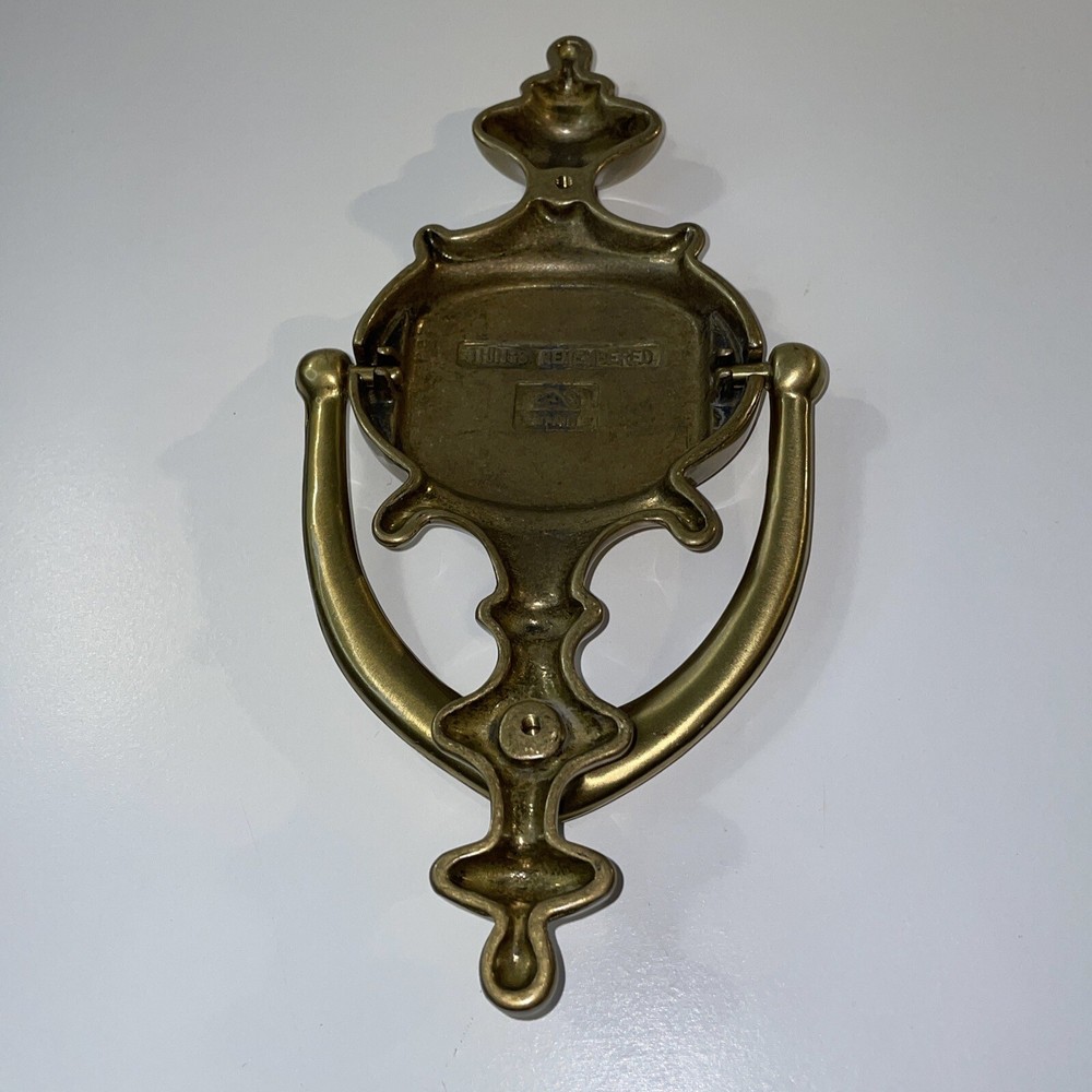 Vintage Solid Brass Door Knocker Engraved “The Manor” Spain Things Remembered