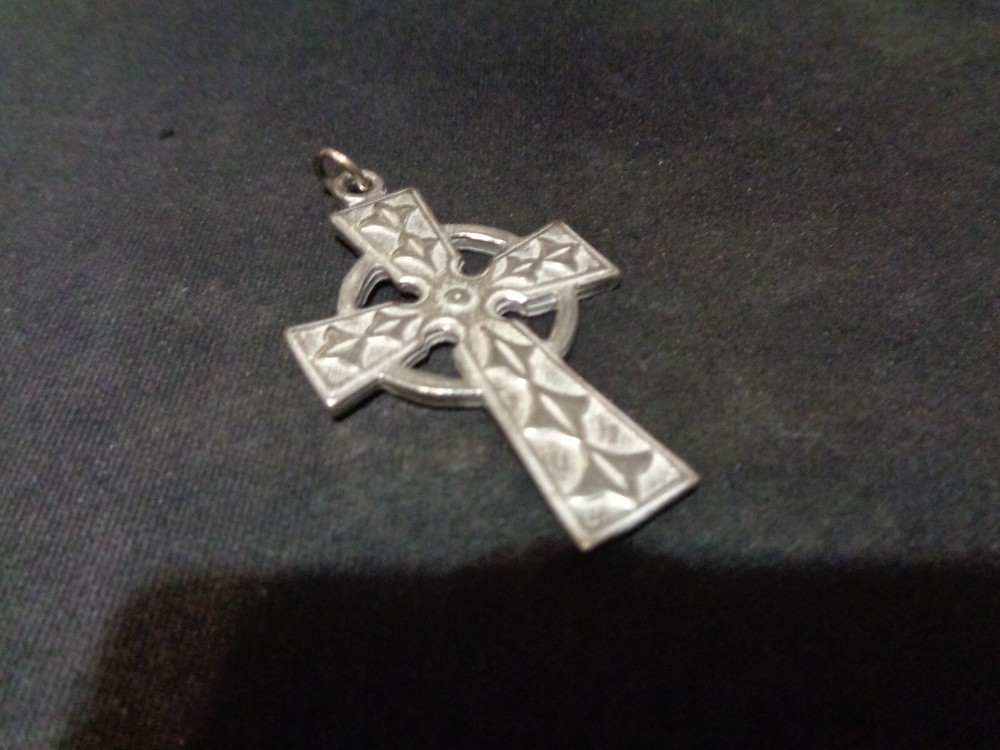 2" Celtic etched Pewter Cross