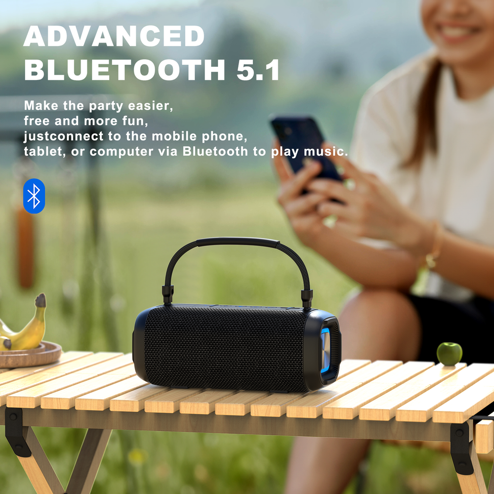 2 Bluetooth Speakers Portable Karaoke Speaker with Wireless Microphone Set