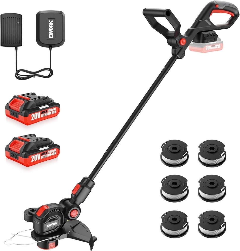 20V 12-Inch Cordless Weed Wacker Battery Powered Weed Eater Electric String